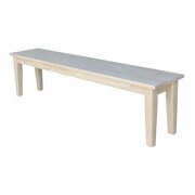 International Concepts Shaker Style Bench, Unfinished BE-72S
